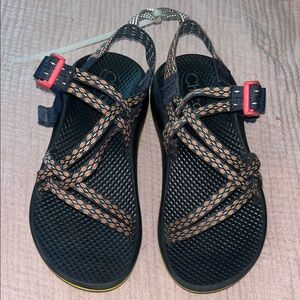 Chaco Black and Orange Adventure Sandals
